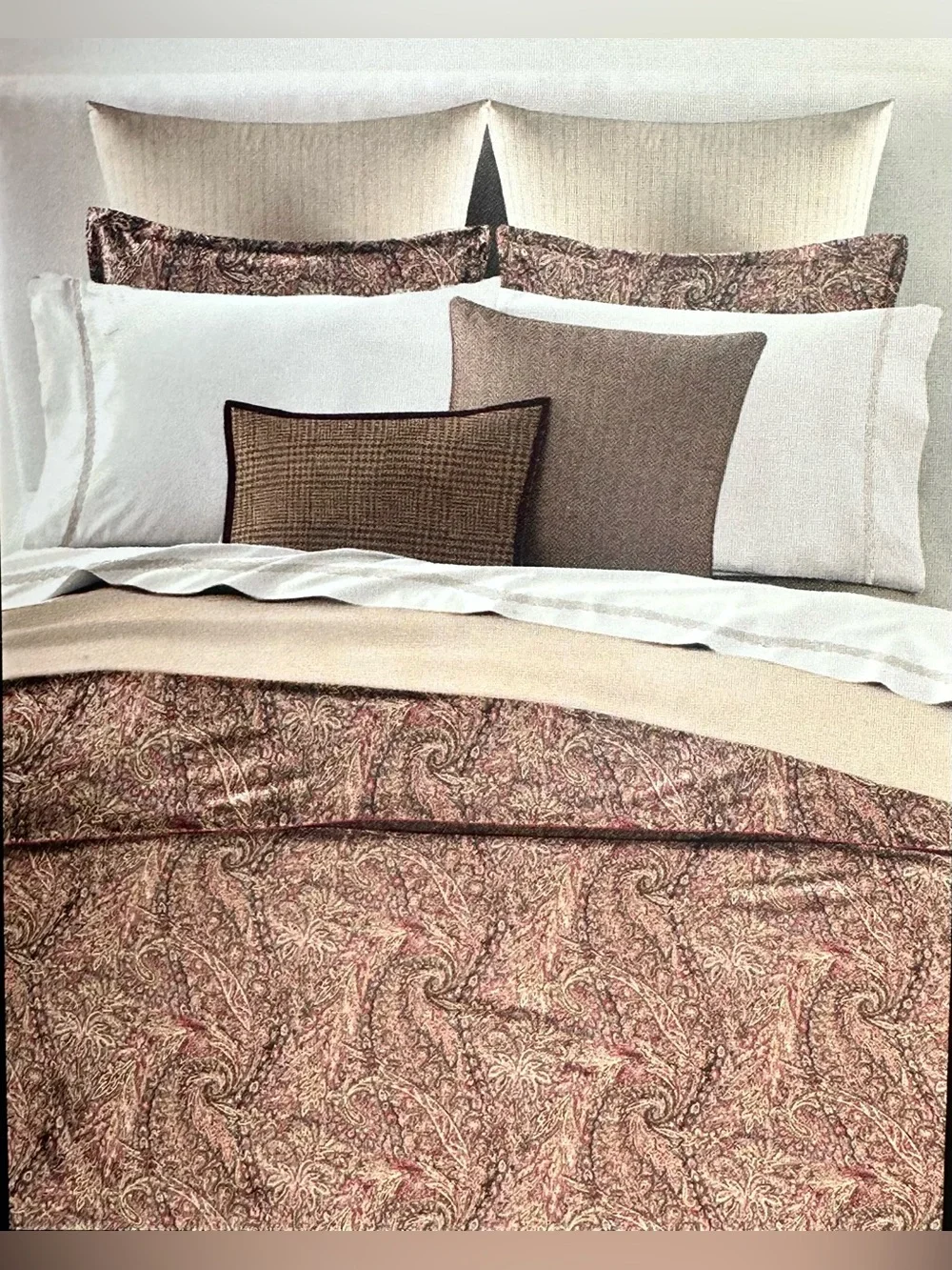 $385 NEW PAISLEY RALPH LAUREN KING DUVET + 2 SHAMS 3 PC SET LUXURY BEDDING